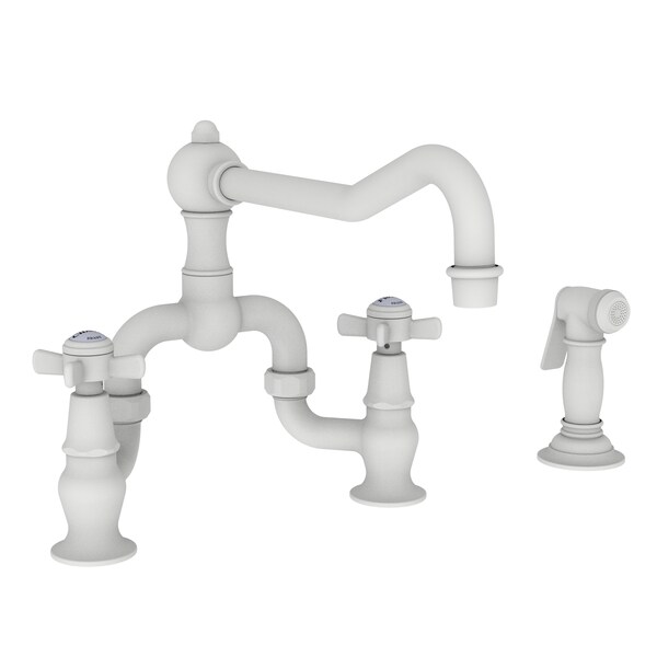 Newport Brass Kitchen Bridge Faucet With Side Spray in Matte White 9451-1-52 - main